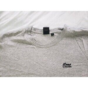 Deus Ex Machina Embroidered Logo Mens Small Gray Motorcycle T Shirt